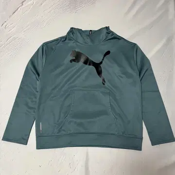 [ PUMA ] 로고 후드티 L 블루 블랙 프린트