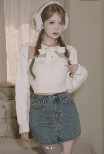 다리치 darich 케이블 앙상블 니트탑 화이트 WHT