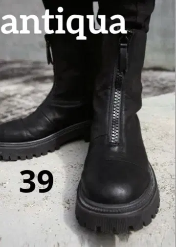 antiqua 프론트 집업 통굽 부츠 39 24.5cm