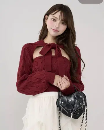 Darich 케이블 앙상블 니트탑 BRD 보르도