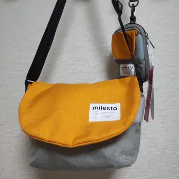 milesto 숄더백 오렌지/그레이