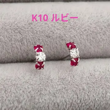 K10 루비 스터드 귀걸이