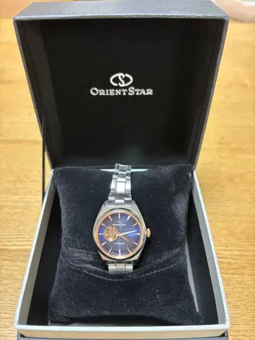 오리엔트 스타 자동 와인딩 시계 스켈레톤 여성용 상자, 사용설명서 포함