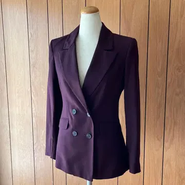 [ S ] H&M 버건디 더블 브레스트 테일러드 자켓