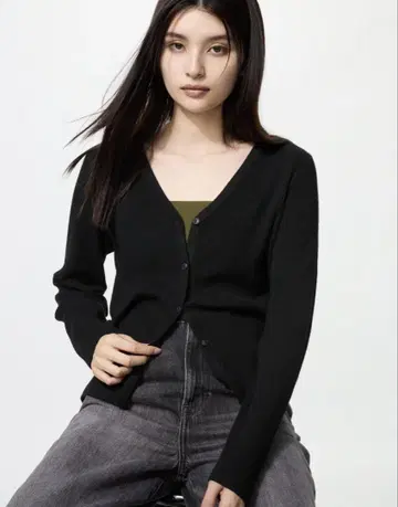 유니클로 UNIQLO 워셔블 니트 리브 가디건 S