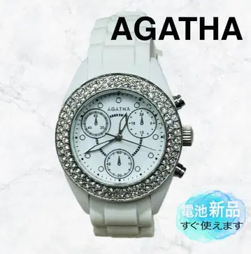 [ 새상품 ] AGATHA 쿼츠 메레 다이아 크로노그래프 손목시계 D25