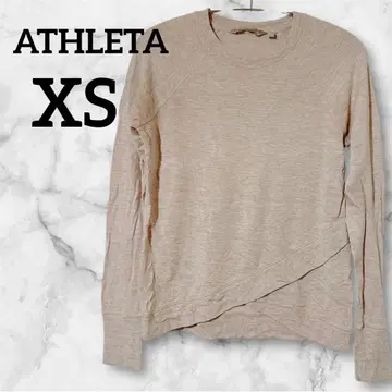 한정판 ATHLETA 긴팔 상의 XS 핑크 베이지