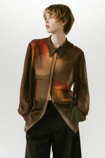 Knuth Marf /flower print sheer shirt