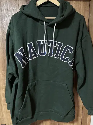 NAUTICA 다크 그린 후드티 XL