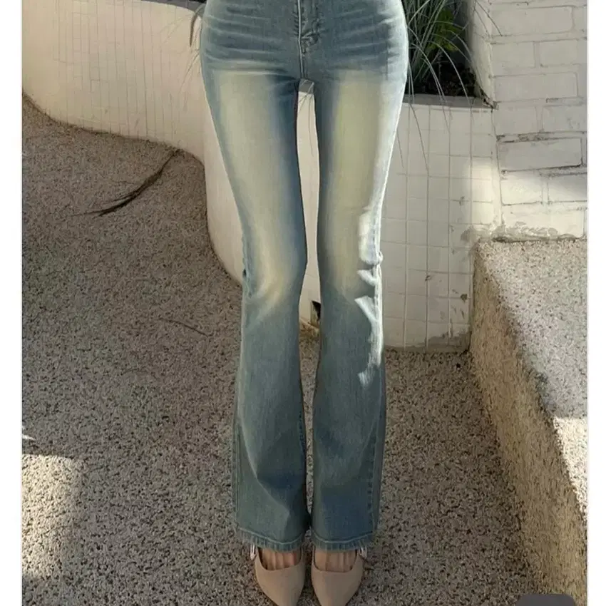 Kaindami Slim Washing Year-round Blue Semi Bootcut Hip Pad Jeans S