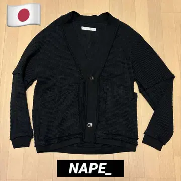 NAPE_ 네이프 일본제 블랙 헤비 와플 편직 가디건 ( HYDE 팬