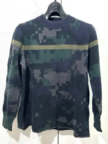 sacai 사카이 디지털 카모 코튼 스웨터