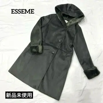 [미사용 새상품] 에시임 무스탕 코트 아우터 그레이 롱 코트 L