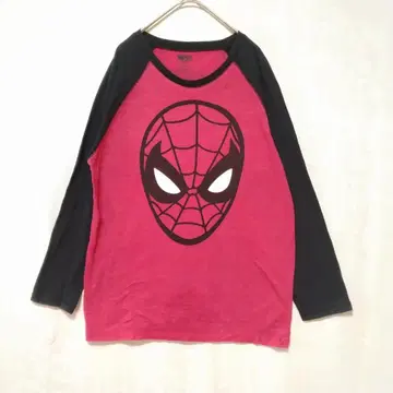 MARVEL 스파이더맨 7부 소매 티셔츠 M 래글런 슬리브 빨간색 블랙