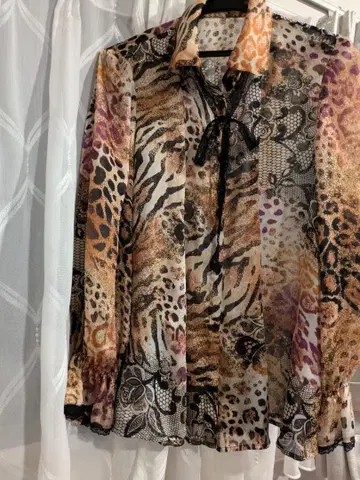 이타리야 긴팔 블라우스 리본 포함