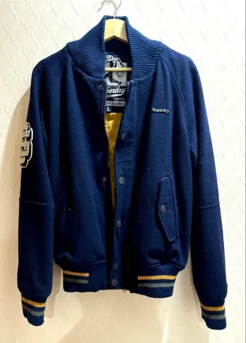 Superdry 네이비 바시티 자켓