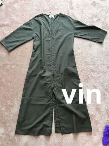 Vin 올리브 그린 롱 셔츠 원피스 SL-173