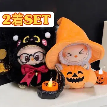 라부부 LABUBU Labubu 의류 할로윈 호박 검은 고양이 2개 세트