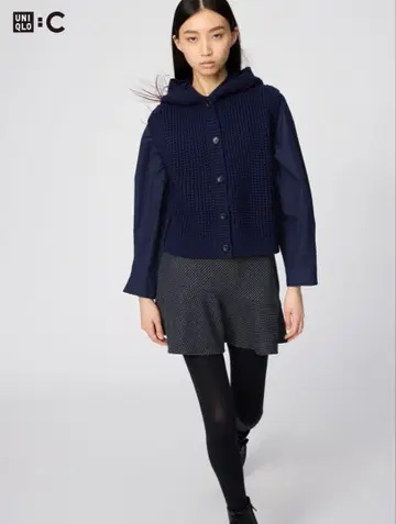 UNIQLO :C 와플 니트 후디드 베스트 XXL