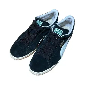 Puma 블랙/화이트 스웨이드 스니커즈