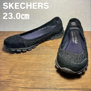 SKECHERS 밸리 슈즈 레이스 스웨이드 블랙 23.0cm