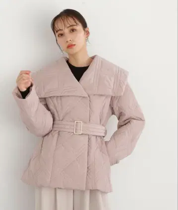 JILL by JILL STUART 퀼팅 빅 칼라 자켓