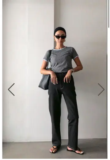 High-waist Denim Pants Black