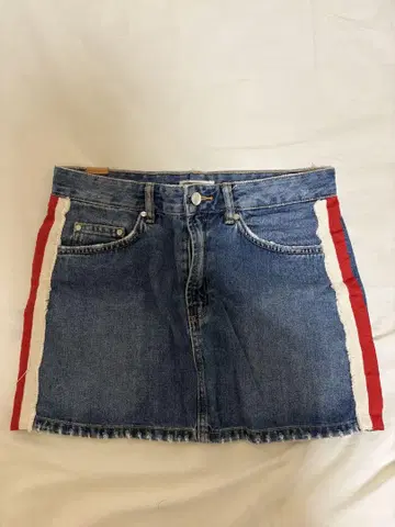 Authentic Denim 타이트 스커트 사이드 스트라이프