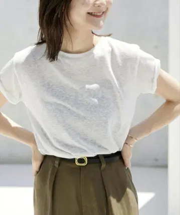 슬라브 화이트 반팔 티셔츠 슬라브T SLOBE IENA 시어