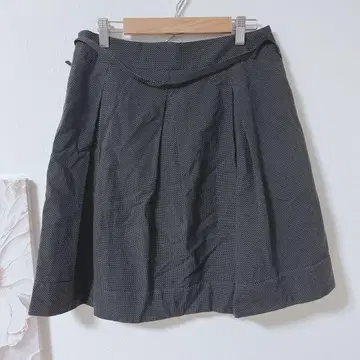 로이스크레용 Lois CRAYON 도트 플레어 스커트 미니 기장 블랙 M