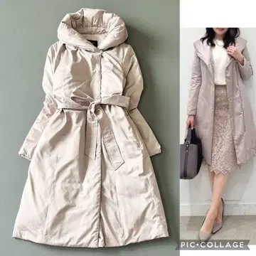 44,000원 완판템 쿠 드 샹스 성숙한 느낌 스티치리스 롱 다운 A라인