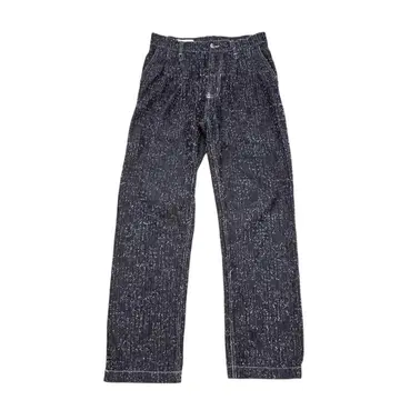 ZARA 네프 데님 팬츠 EUR38 코튼 혼방 네이비 와이드 스트레이트
