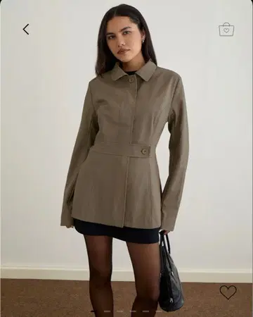 Motel rocks RIKU COAT IN PU MUSHROOM