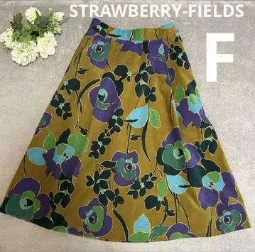 STRAWBERRY-FIELDS 플라워 프린트 플레어 스커트 롱