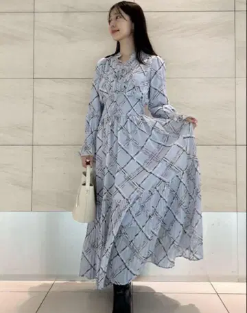 snidel 스나이델 Sustainable 플리츠 체크 원피스