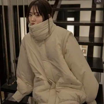 mideal 패딩 블루종 아이보리