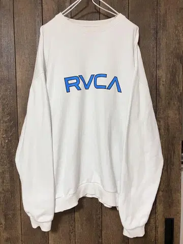[ RVCA ] 맨투맨 빅 실루엣 양면 로고 화이트 L 사이즈