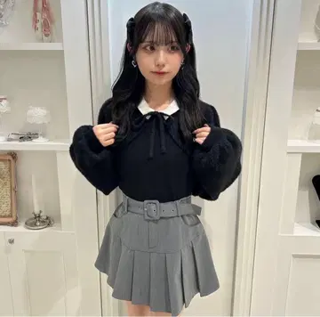 bubbles girly knit ensemble 블랙