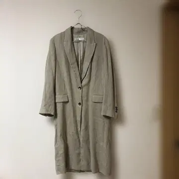 [ 새상품급 ] ZARA 린넨 마스큘린 코트 베이지 S 사이즈