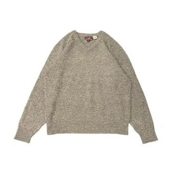 70s Vintage grey knit v-neck