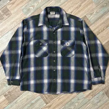 좋은 배색 90s 파이브 브라더스 플란넬 셔츠 섀도우 옴브레 XL