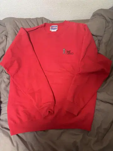 Hanes 코튼 레드 맨투맨