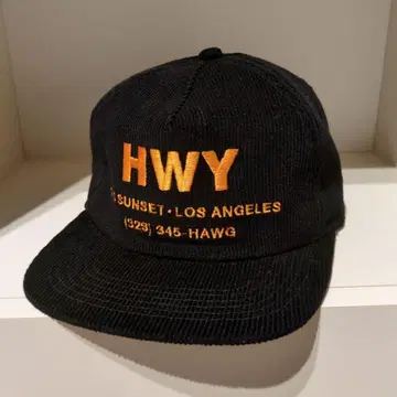 HWY 자수 로고 블랙 캡 하이웨이 초퍼 할리