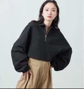 MARW UNITED ARROWS 하프 지퍼 맨투맨 블랙