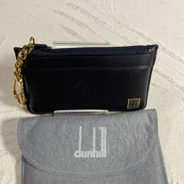 던힐 dunhill 키링 부착 코인 케이스 블랙 가죽 동전 지갑