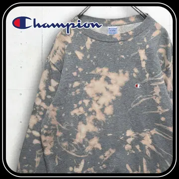 Champion 세로 로고 타이다이 맨투맨 그레이