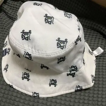PG 로고 프린트 화이트 햇 버킷햇