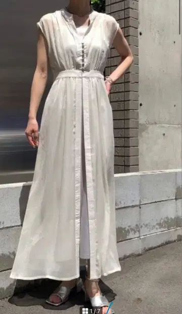 &g'aime 앙제므 시어 프렌치 슬리브 원피스