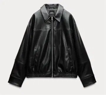 ZARA 인조 가죽 봄버 자켓