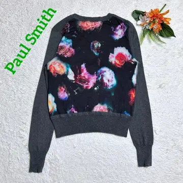 새상품급 Paul Smith 절개 가디건 꽃무늬 코튼 이소재 M